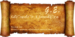 Gáspár Eleonóra névjegykártya
